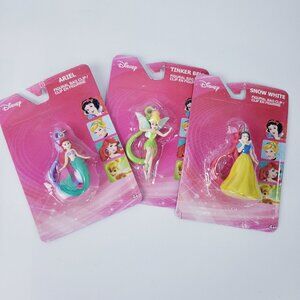 LOT OF 3 Disney Keychain Bag Clips Tinker Bell Ariel & Snow White NEW